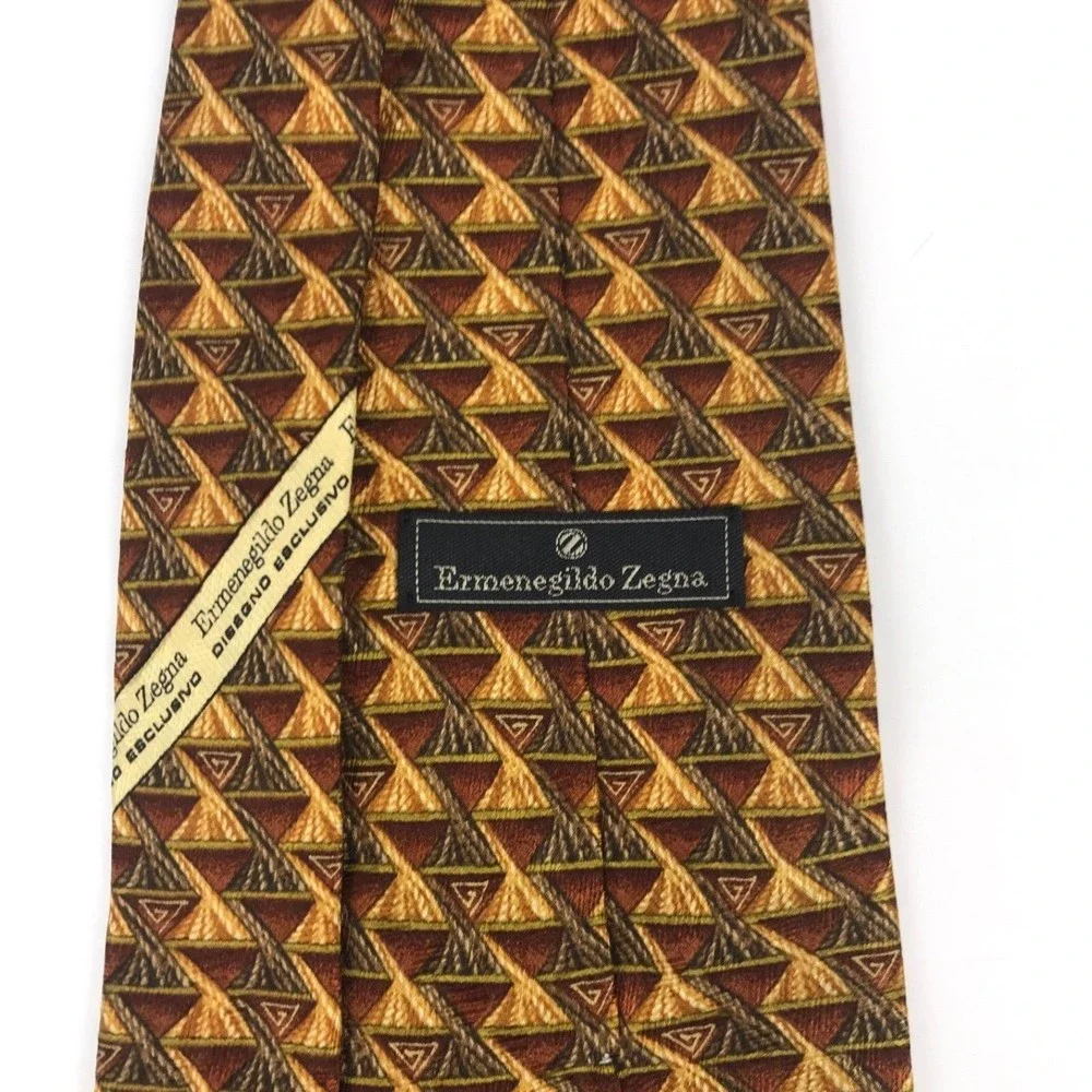 ERMENEGILDO ZEGNA Tie Silk Elegant 👔 Necktie 100% Silk Made In Italy 3.5 x 58